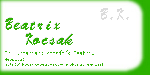 beatrix kocsak business card